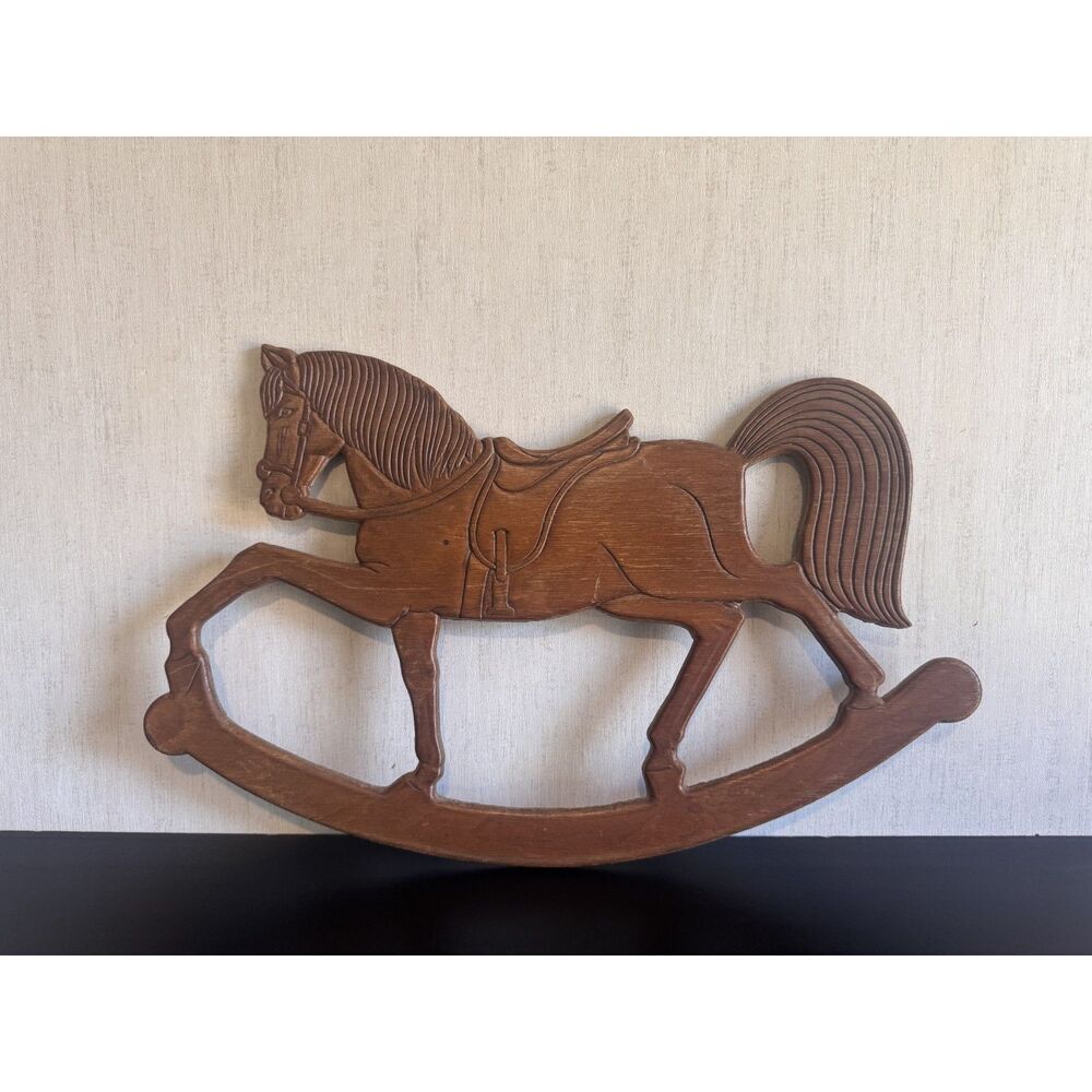 Vintage Wooden Folk Art Rocking horse